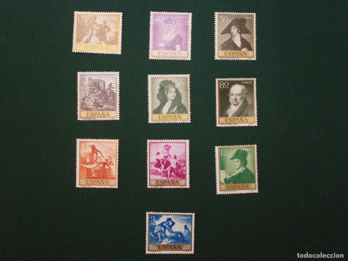Sellos: Espa&ntilde;a 1958 - Francisco de Goya - Edifil 1210/1219 - Serie completa nueva 10 valores