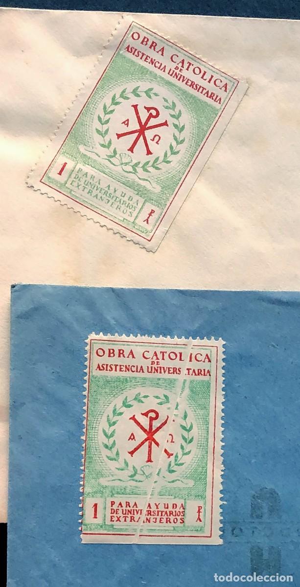 Sellos: OBRA CAT&Oacute;LICA DE ASISTENCIA UNIVERSITARIA / AYUDA UNIVERSITARIOS EXTRANJEROS / 1 PTA