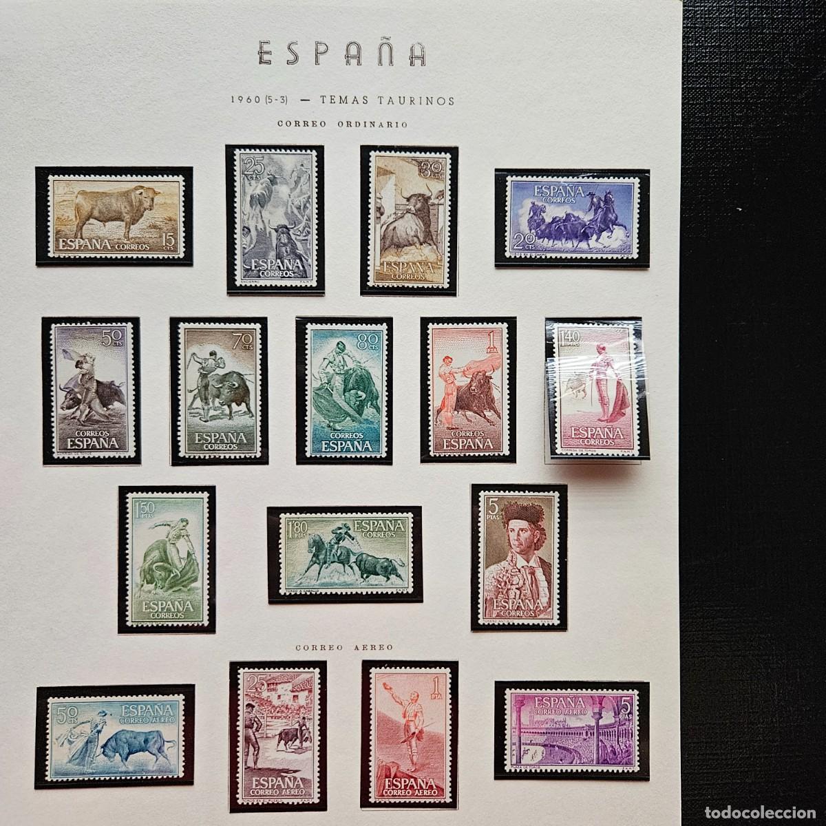 Sellos: Colecci&oacute;n Sellos Espa&ntilde;a 1960-1969 montada Olegario anillas con filoestuches negros