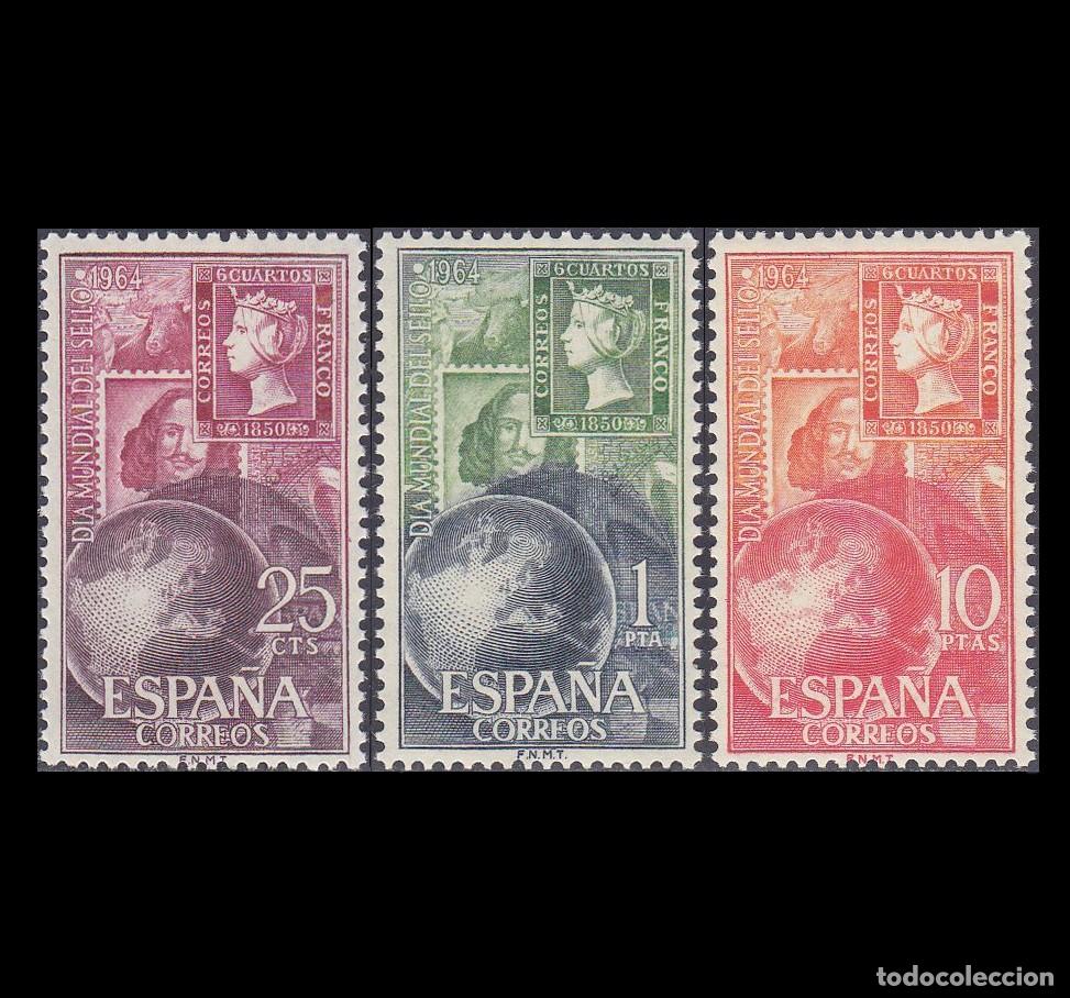 Sellos: Espa&ntilde;a 1964 | World stamp day | Ed 1595/7 - Yv 1247/9 - Mi 1476/8 MNH **