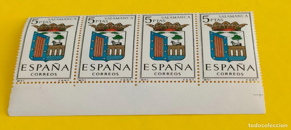 Sellos: Espa&ntilde;a 1965. Edifil 1635. Escudos capitales. Salamanca. Nuevos. Bloque de 4 (2)