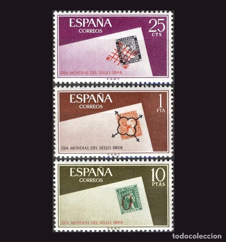 Sellos: Espa&ntilde;a 1966 | World stamp day | Ed 1723/5 - Yv 1386/8 - Mi 1613/5 MNH **