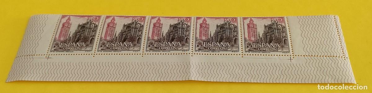 Sellos: Espa&ntilde;a 1965. Edifil 1647. Catedral de Sevilla. Nuevos. Bloque de 5 (3)