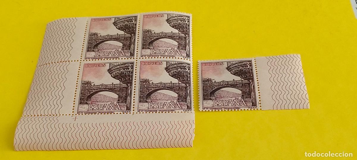 Sellos: Espa&ntilde;a 1965. Edifil 1651. Pazo Fefi&ntilde;anes. Cambados. Pontevedra. Nuevos. Bloque de 4. 1 suelto (1)