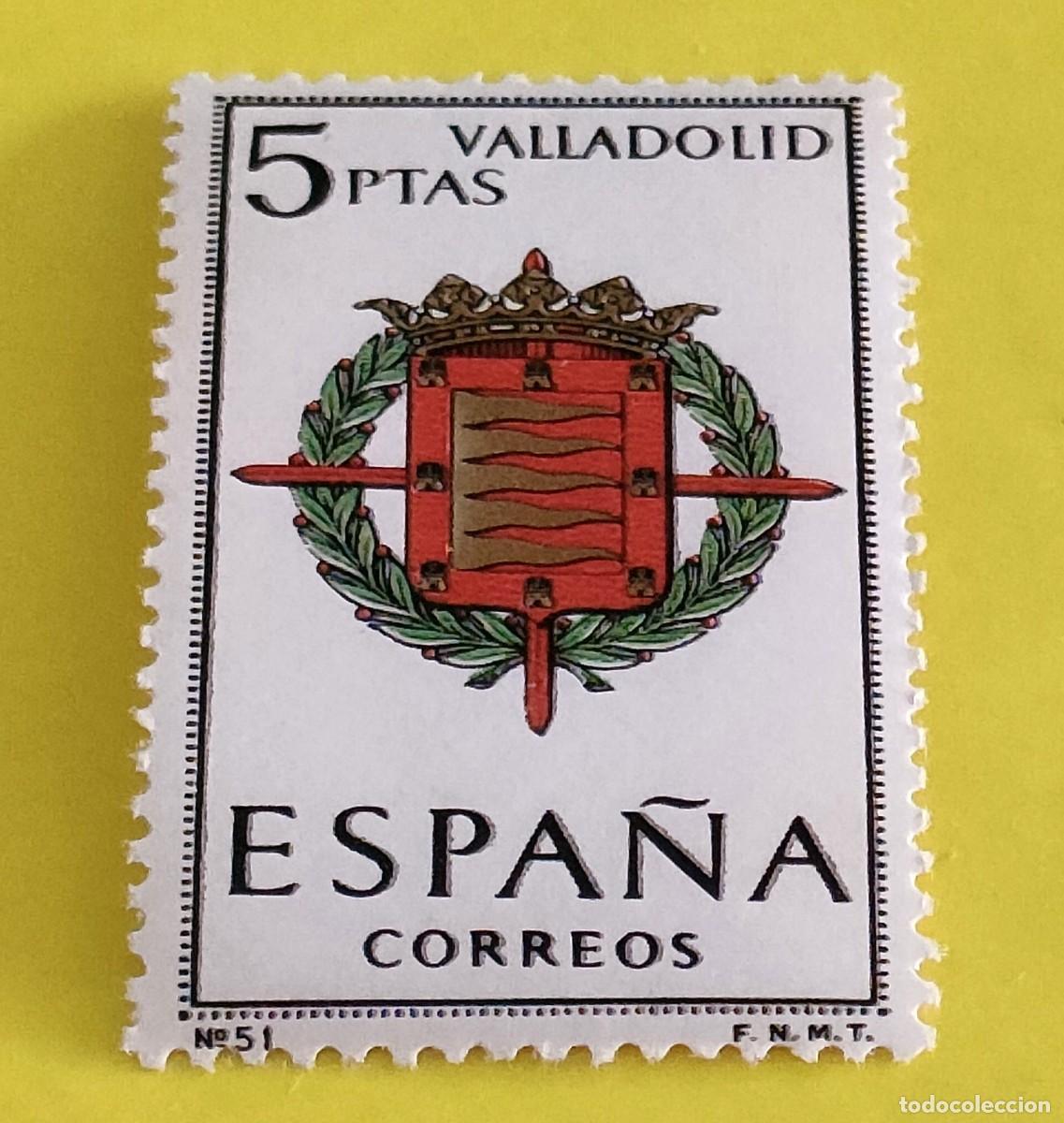 Sellos: Espa&ntilde;a 1966. Edifil 1698. Escudos capitales. Valladolid. Nuevo