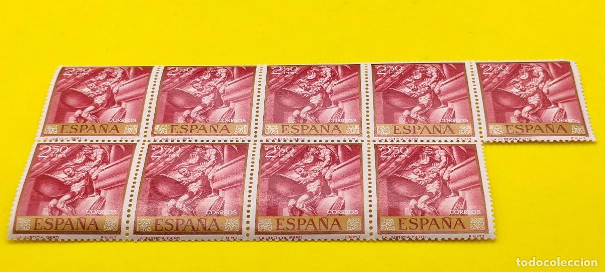 Sellos: Espa&ntilde;a 1966. Edifil 1716. Jos&eacute; Mar&iacute;a Sert. La Justicia. Nuevos. Bloque de 9