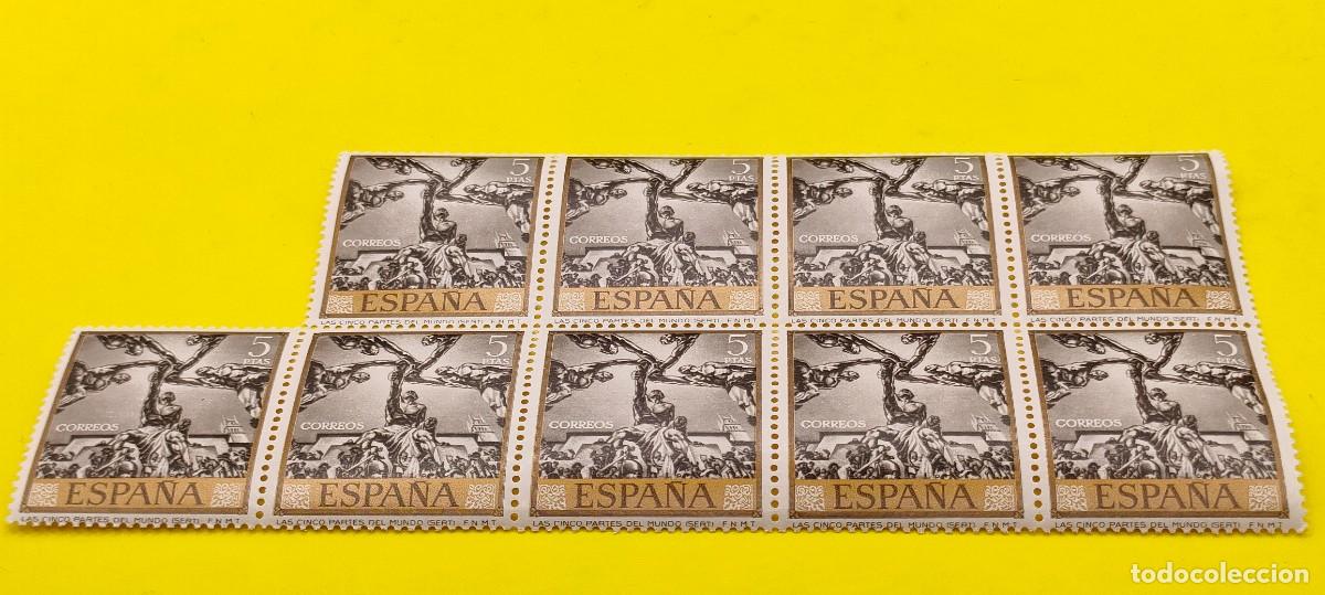 Sellos: Espa&ntilde;a 1966. Edifil 1718. Jos&eacute; Mar&iacute;a Sert. Las Cinco partes del Mundo. Nuevos. Bloque de 9