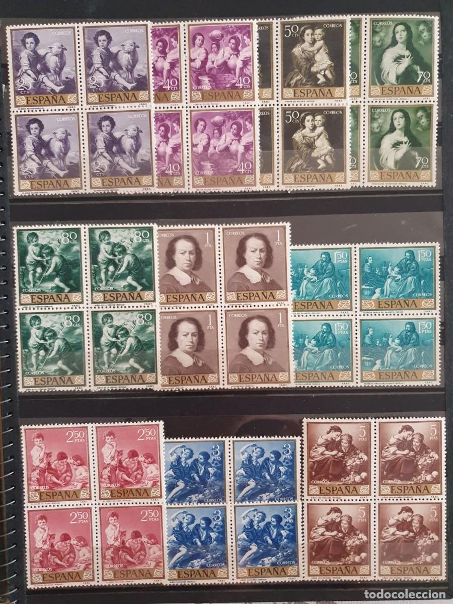 Sellos: SERIE COMPLETA EDIFIL 1270 ** A 1279 ** BLOQUE DE 4 MURILLO ESPA&Ntilde;A 1960