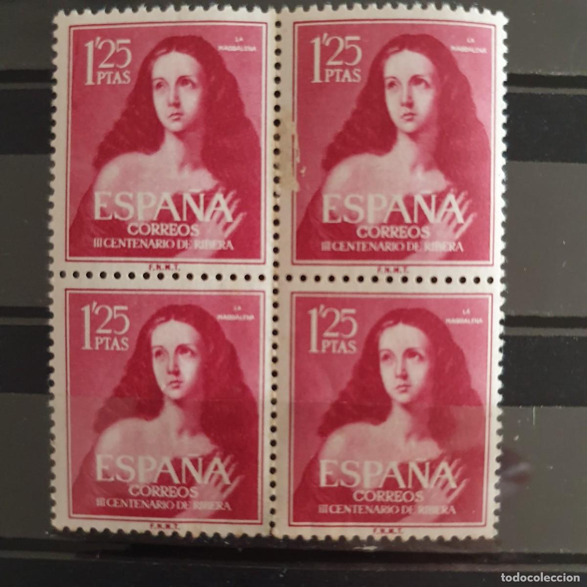 Sellos: SERIE COMPLETA EDIFIL 1129 ** ESPA&Ntilde;A 1954 BLOQUE DE 4