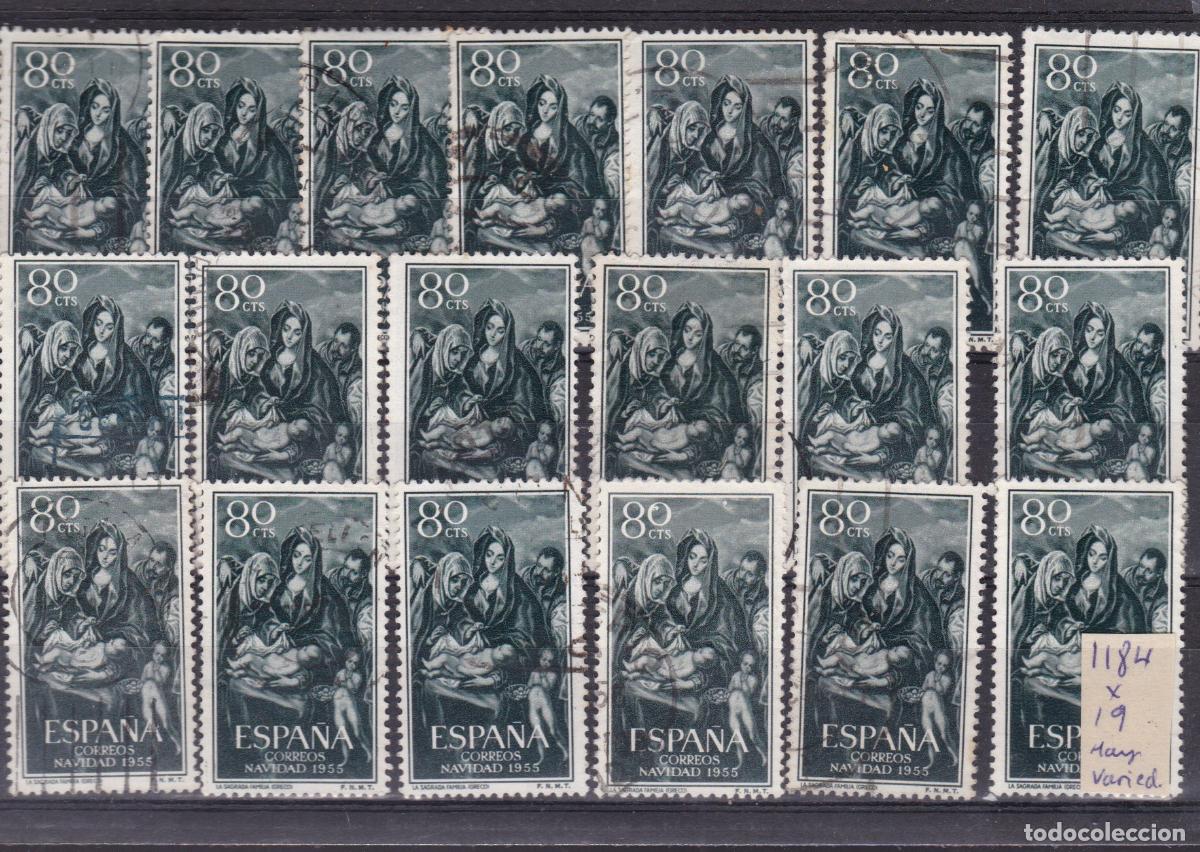 Sellos: FC4-97-NAVIDAD 1955 Edifil 1184 x 18 Sellos Usados . Buena Calidad