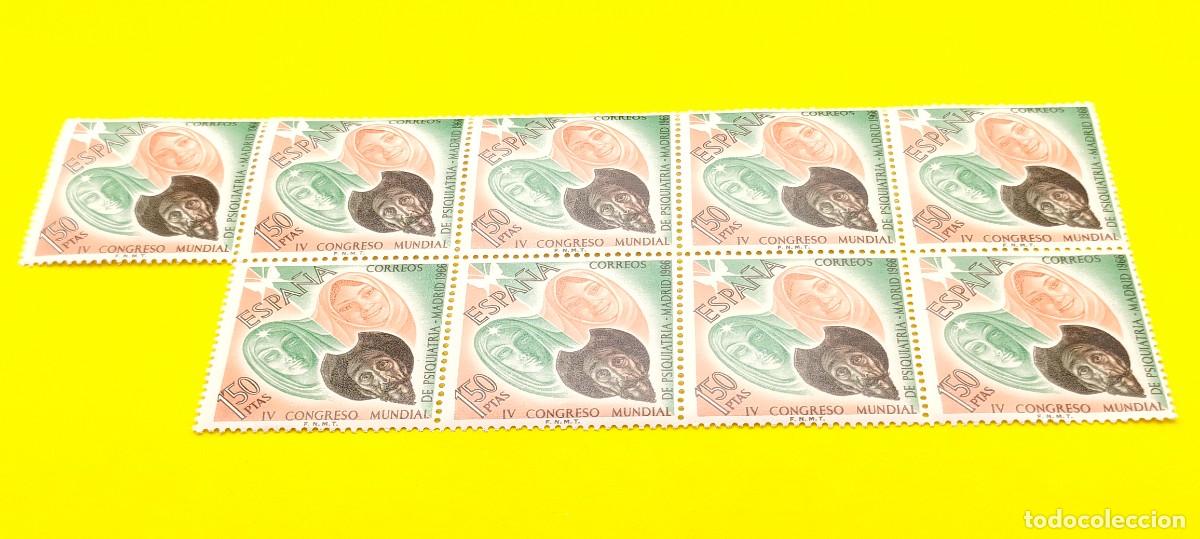 Sellos: Espa&ntilde;a 1966. Edifil 1746. IV Congreso mundial de Psiquiatr&iacute;a. Bloque de 9