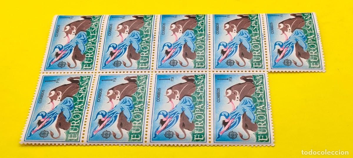 Sellos: Espa&ntilde;a 1966. Edifil 1747. Europa-CEPT. Bloque de 9