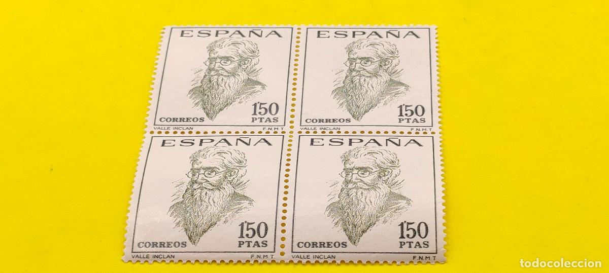 Sellos: Espa&ntilde;a 1966. Edifil 1758. Literatos espa&ntilde;oles. Valle Incl&aacute;n. Bloque de 4