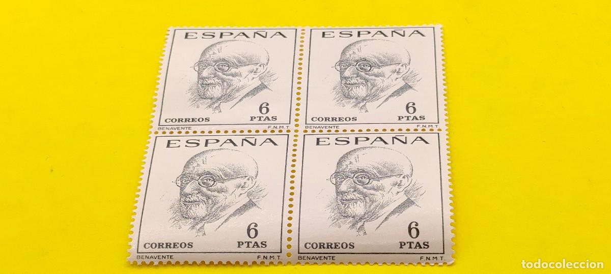 Sellos: Espa&ntilde;a 1966. Edifil 1760. Literatos espa&ntilde;oles. Jacinto Benavente. Bloque de 4