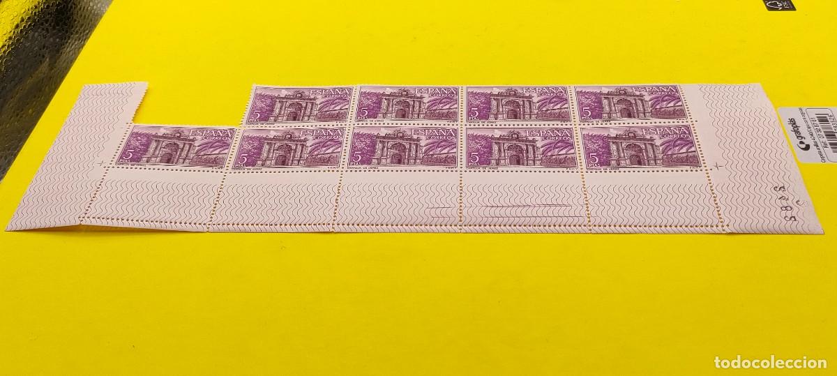 Sellos: Espa&ntilde;a 1966. Edifil 1763. Cartuja de Sta Mar&iacute;a de la Defensi&oacute;n (Jerez). Puerta exterior. Bloque de 9