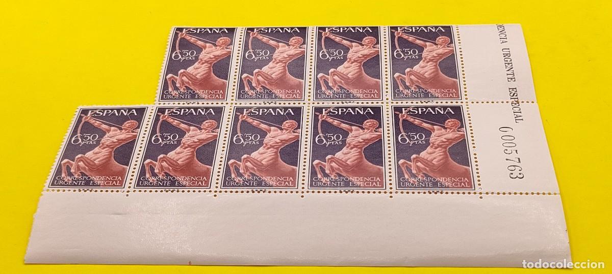 Sellos: Espa&ntilde;a 1966. Edifil 1766. Alegor&iacute;as. Bloque de 9