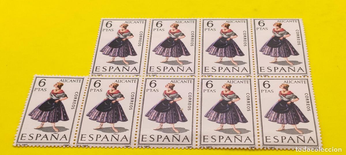 Sellos: Espa&ntilde;a 1967. Edifil 1769. Trajes t&iacute;picos. Alicante. Bloque de 9