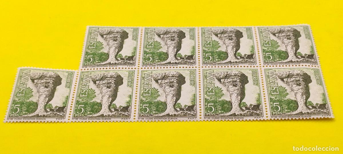 Sellos: Espa&ntilde;a 1967. Edifil 1807. Turismo. Ciudad Encantada (Cuenca). Bloque de 9