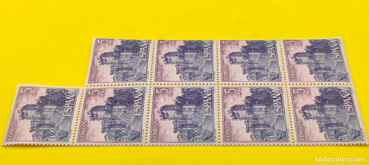 Sellos: Espa&ntilde;a 1967. Edifil 1814. Castillos. Coca (Segovia). Bloque de 9