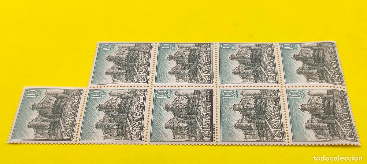Sellos: Espa&ntilde;a 1967. Edifil 1816. Castillos. Belmonte (Cuenca). Bloque de 9