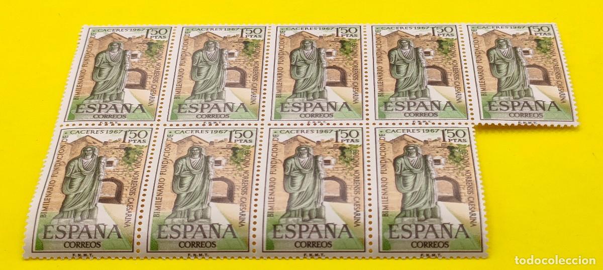 Sellos: Espa&ntilde;a 1967. Edifil 1827. Bimilenario de la fundaci&oacute;n de C&aacute;ceres. Arco de Cristo. Bloque de 9