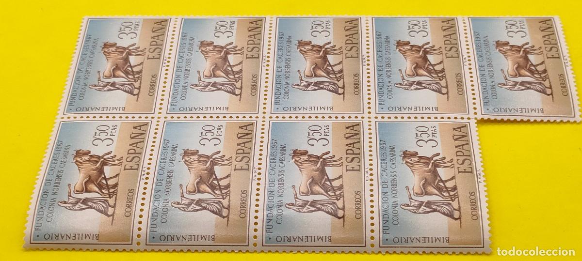 Sellos: Espa&ntilde;a 1967. Edifil 1828. Bimilenario de la fundaci&oacute;n de C&aacute;ceres. Fundac. de la ciudad. Bloque de 9