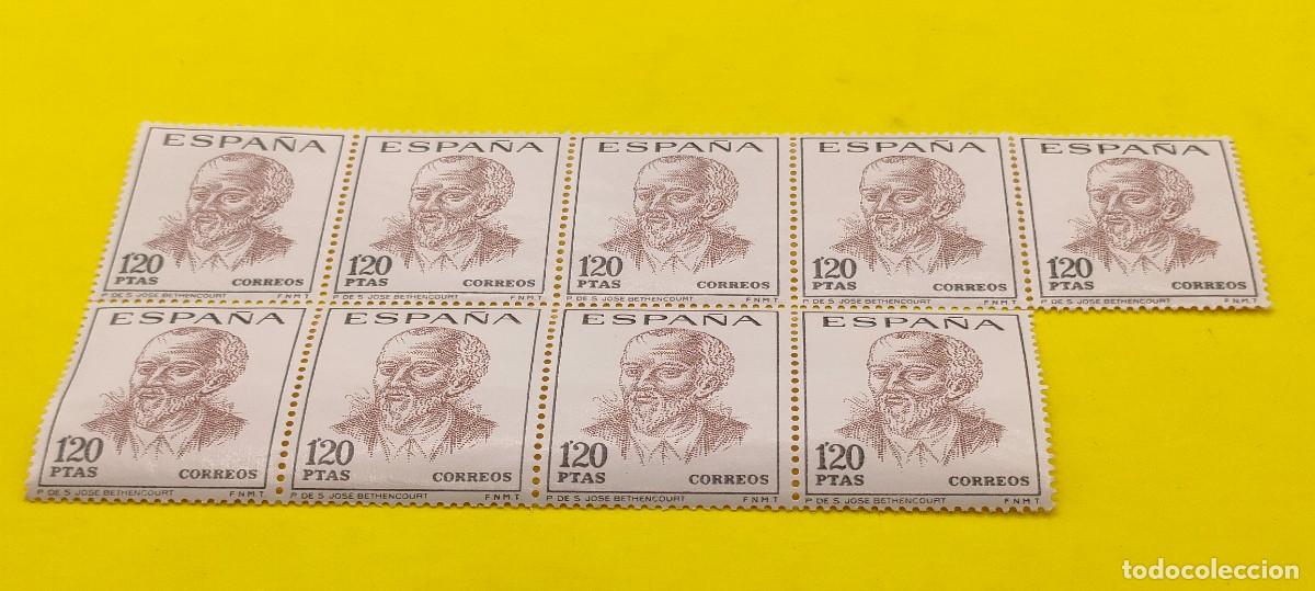 Sellos: Espa&ntilde;a 1967. Edifil 1830. Centenarios de celebridades. Juan de Bethencourt. Bloque de 9