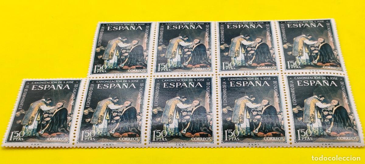 Sellos: Espa&ntilde;a 1967. Edifil 1837. II centenario San Jos&eacute; de Calasanz. Comuni&oacute;n (Goya). Bloque de 9
