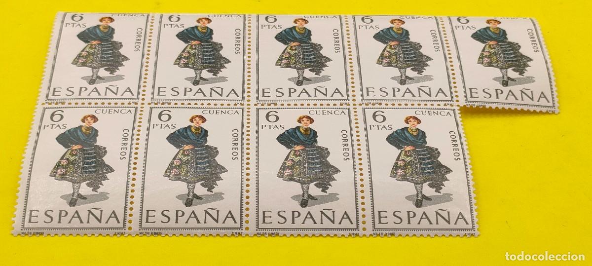Sellos: Espa&ntilde;a 1968. Edifil 1842. Trajes t&iacute;picos. Cuenca. Bloque de 9