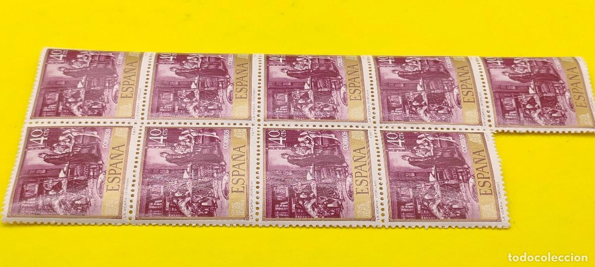 Sellos: Espa&ntilde;a 1968. Edifil 1854. Mariano Fortuny. La Vicar&iacute;a. Bloque de 9