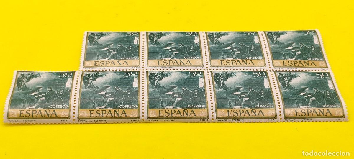 Sellos: Espa&ntilde;a 1968. Edifil 1855. Mariano Fortuny. Fantas&iacute;a. Bloque de 9