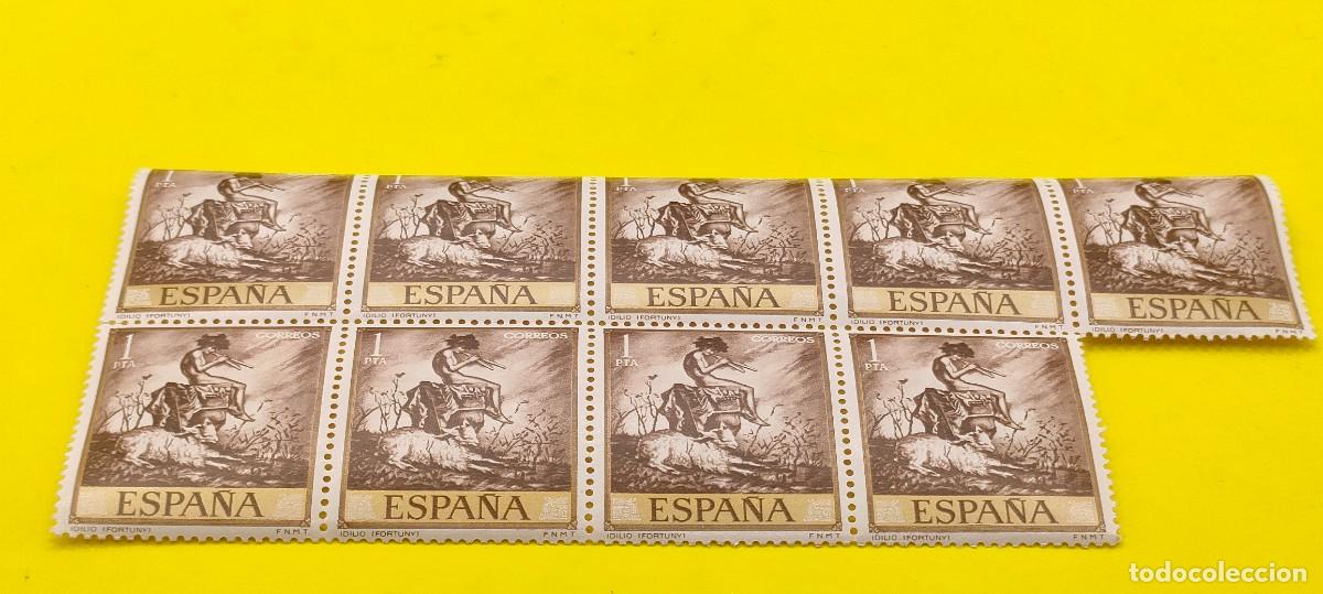 Sellos: Espa&ntilde;a 1968. Edifil 1856. Mariano Fortuny. Idilio. Bloque de 9