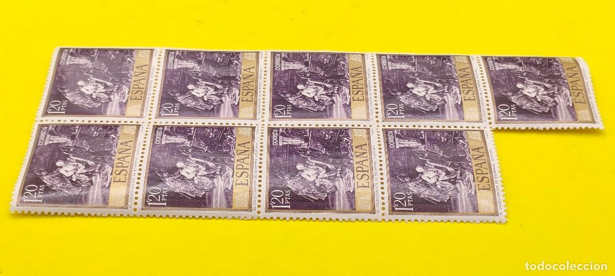 Sellos: Espa&ntilde;a 1968. Edifil 1857. Mariano Fortuny. El coleccionista de estampas. Bloque de 9