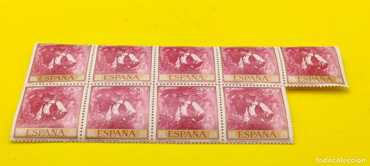 Sellos: Espa&ntilde;a 1968. Edifil 1860. Mariano Fortuny. Tipo calabr&eacute;s. Bloque de 9