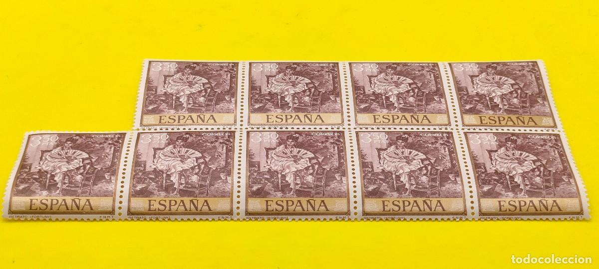 Sellos: Espa&ntilde;a 1968. Edifil 1861. Mariano Fortuny. Retrato. Bloque de 9
