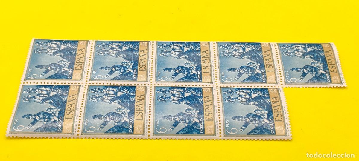 Sellos: Espa&ntilde;a 1968. Edifil 1863. Mariano Fortuny. Reina Cristina. Bloque de 9