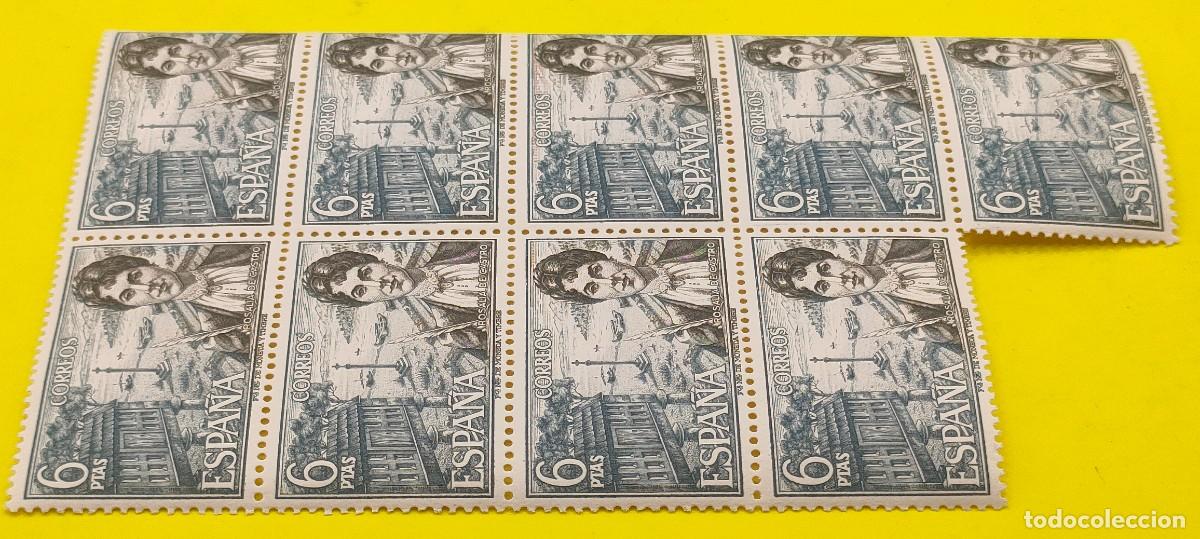 Sellos: Espa&ntilde;a 1968. Edifil 1867. Personajes espa&ntilde;oles. Rosal&iacute;a de Castro. Bloque de 9