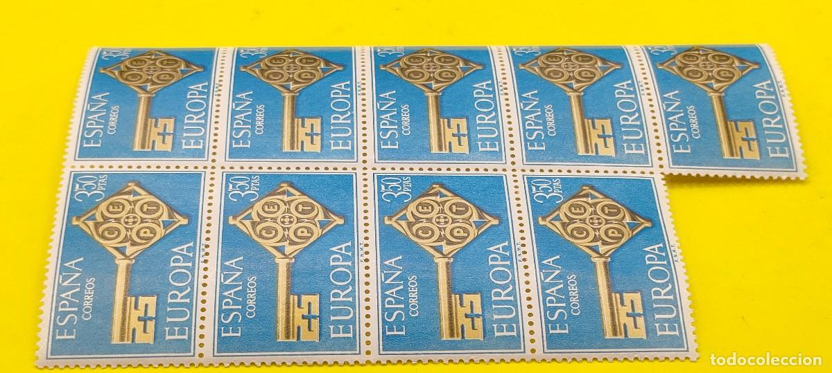 Sellos: Espa&ntilde;a 1968. Edifil 1868. Europa-CEPT. Bloque de 9