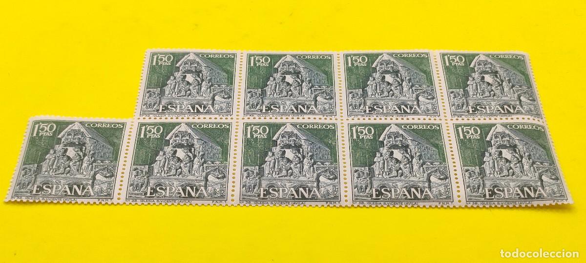 Sellos: Espa&ntilde;a 1968. Edifil 1877. Turismo. Iglesia de San Vicente (&Aacute;vila). Bloque de 9