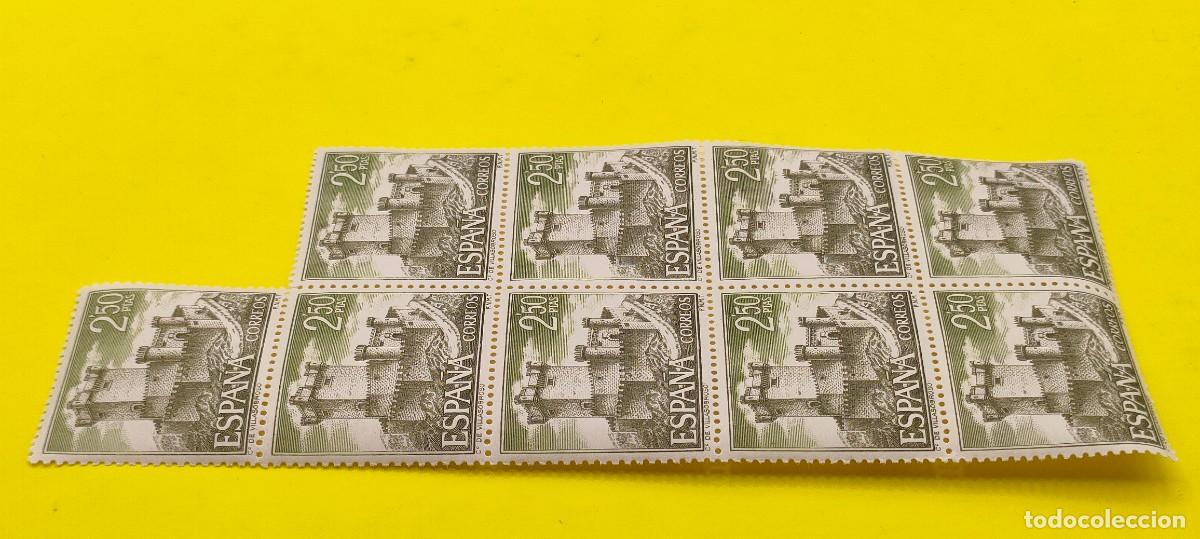 Sellos: Espa&ntilde;a 1968. Edifil 1883. Castillos de Espa&ntilde;a. Sobroso (Pontevedra) . Bloque de 9