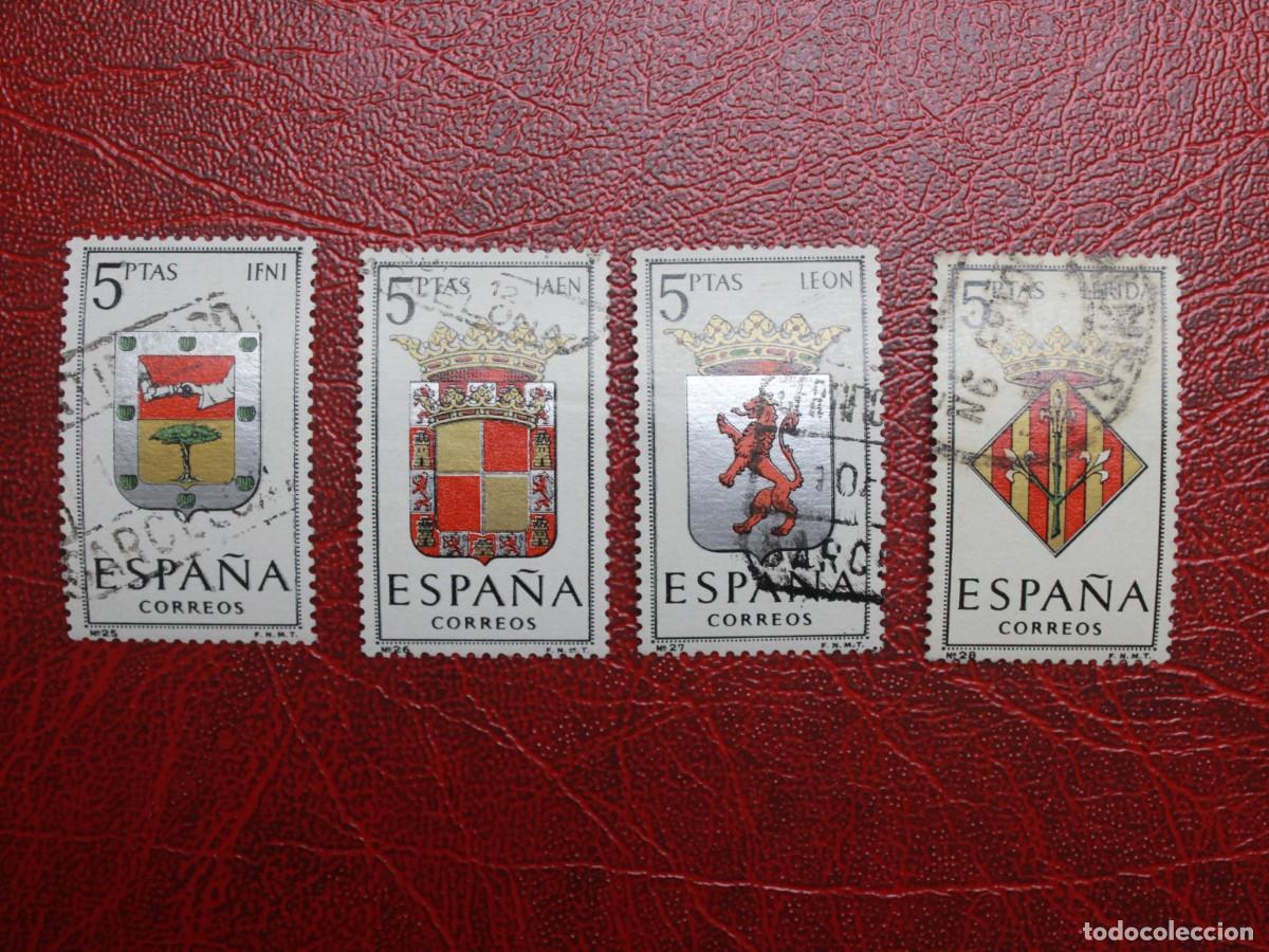 Sellos: Espa&ntilde;a 1964 - Edifil 1551/1554 - Escudos de Provincias Ifni Ja&eacute;n Le&oacute;n L&eacute;rida - Usados