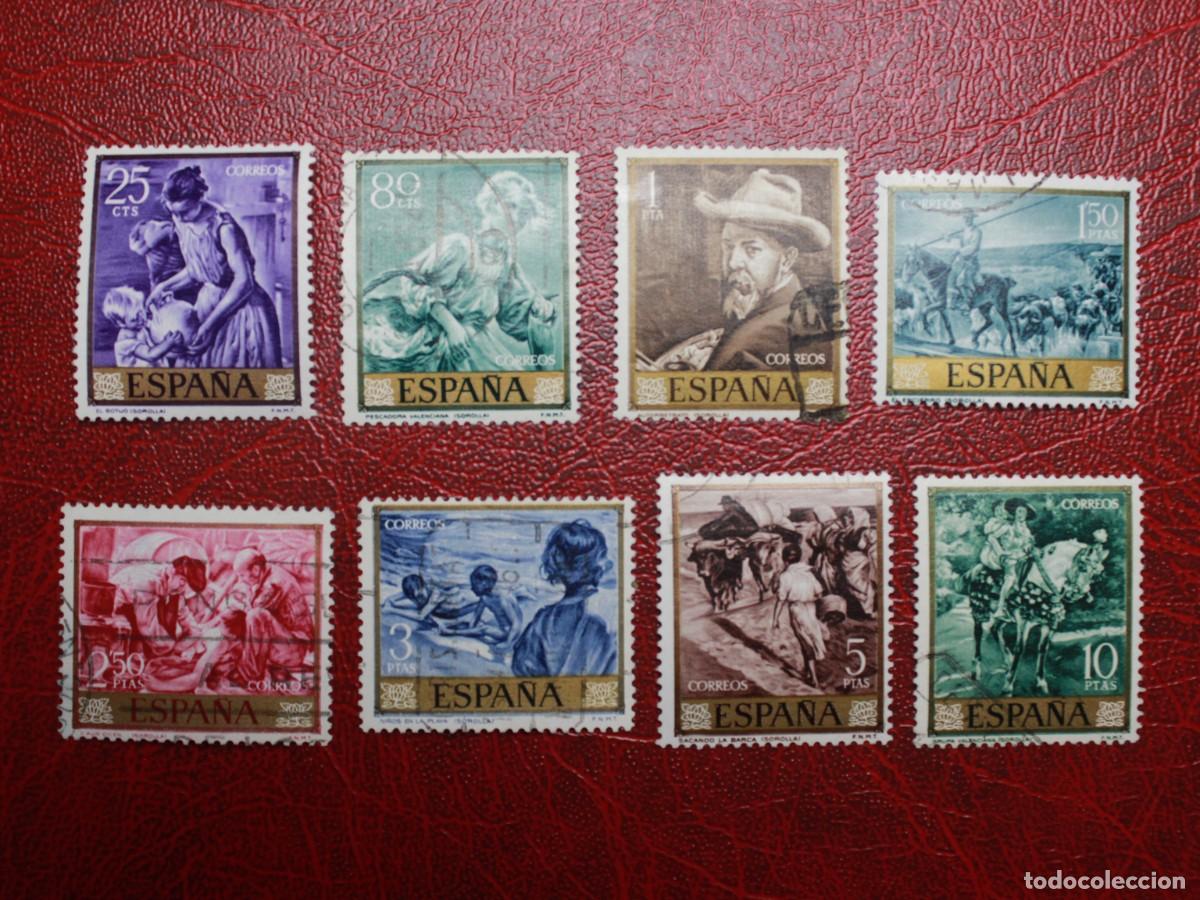 Sellos: Espa&ntilde;a 1964 - Edifil 1566/1575 - Joaqu&iacute;n Sorolla - Serie completa 10 sellos usados
