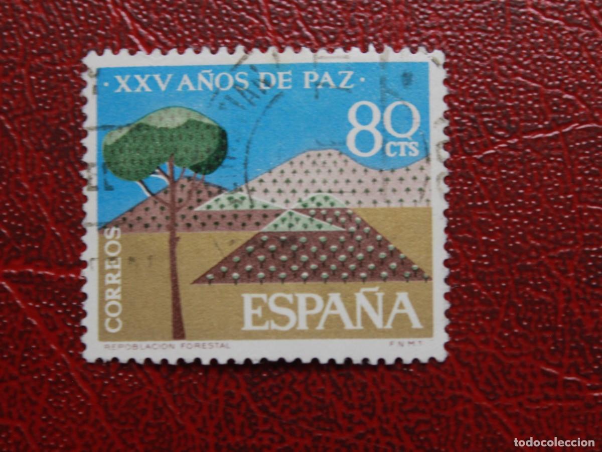 Sellos: Espa&ntilde;a 1964 - Edifil 1581 - XXV A&ntilde;os de Paz - Repoblaci&oacute;n forestal - 80 cts - Usado