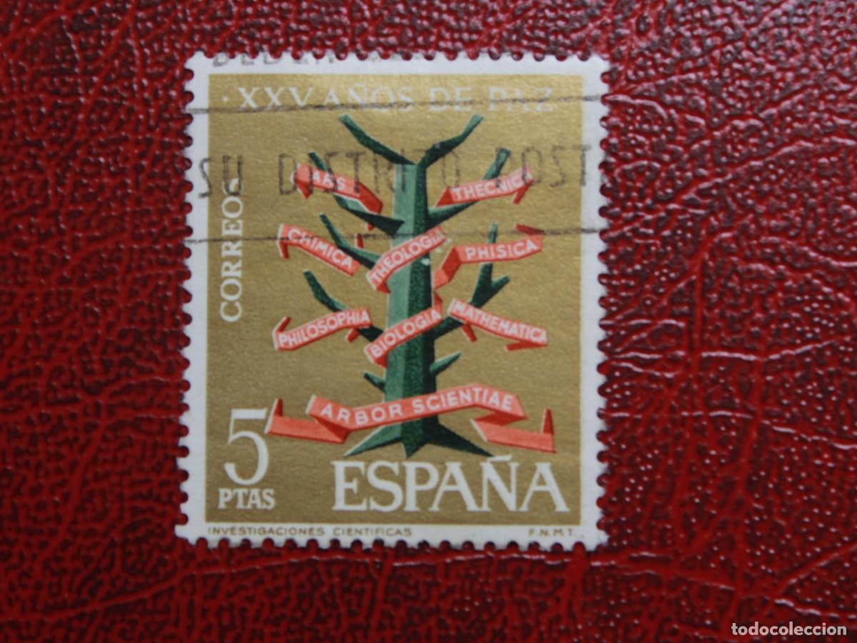 Sellos: Espa&ntilde;a 1964 - Edifil 1587 - XXV A&ntilde;os de Paz - Investigaciones cient&iacute;ficas - 5 ptas - Usado