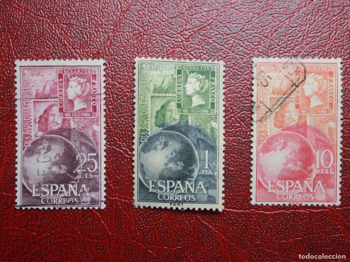 Sellos: Espa&ntilde;a 1964 - Edifil 1595/1597 - D&iacute;a Mundial del Sello - Serie completa usada