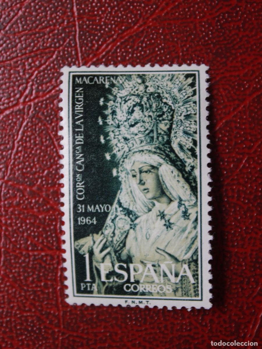 Sellos: Espa&ntilde;a 1964 - Edifil 1598 - Coronaci&oacute;n de la Virgen de la Macarena - 1 peseta nuevo