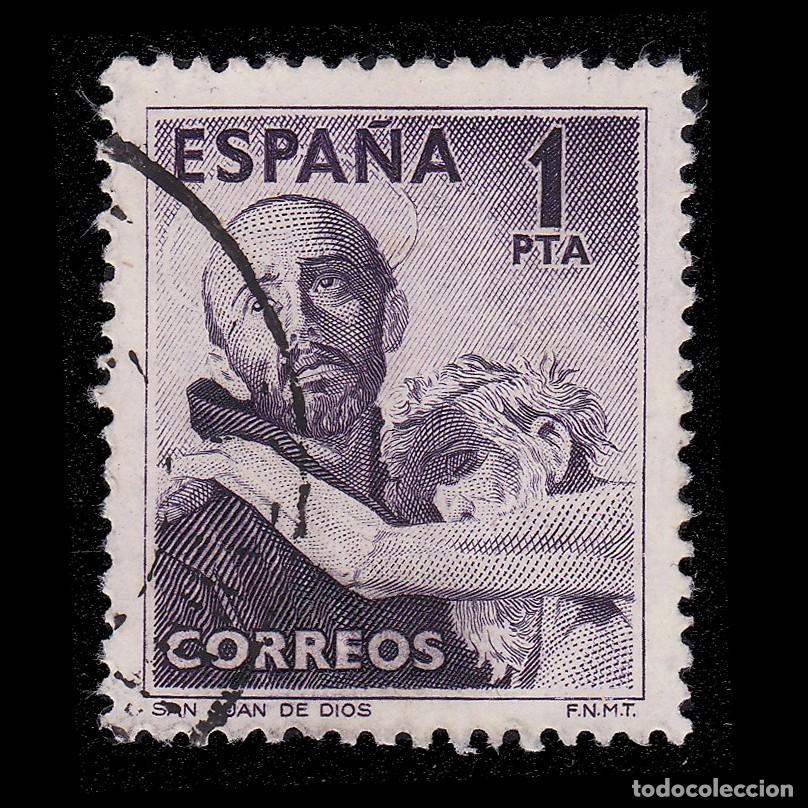 Sellos: ESPA&Ntilde;A.1950.S. Juan Di&oacute;s.1p Matasello. Edifil 1070 + OBSEQUIO