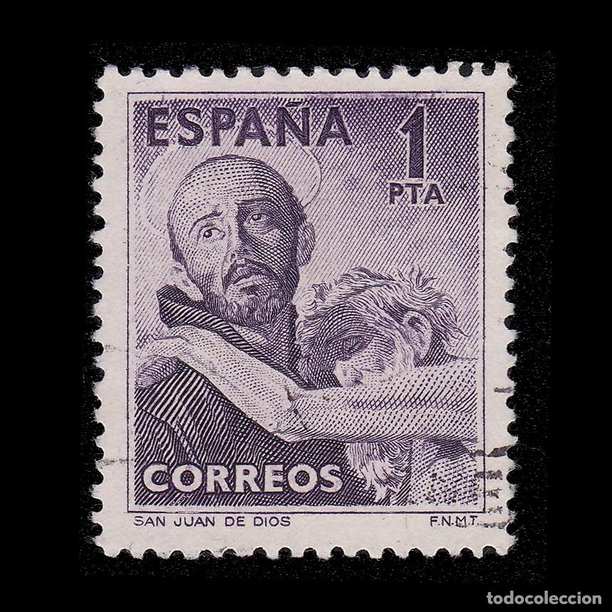 Sellos: ESPA&Ntilde;A. 1950.S. Juan Di&oacute;s. 1p Usado. Edifil.1070 + OBSEQUIO