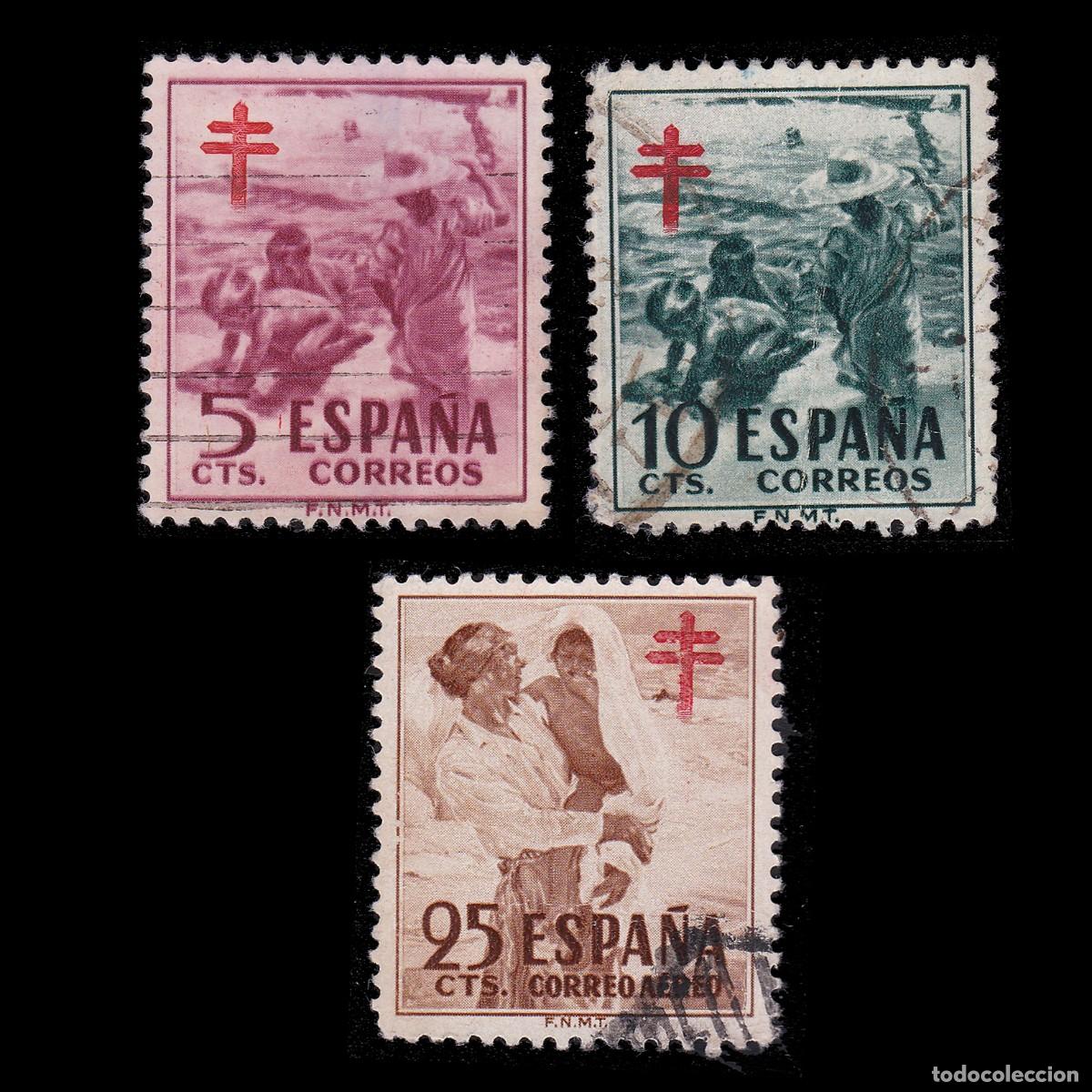 Sellos: Pro tuberculosos. 1951 Matasello. Edifil.1103-1105 + OBSEQUIO