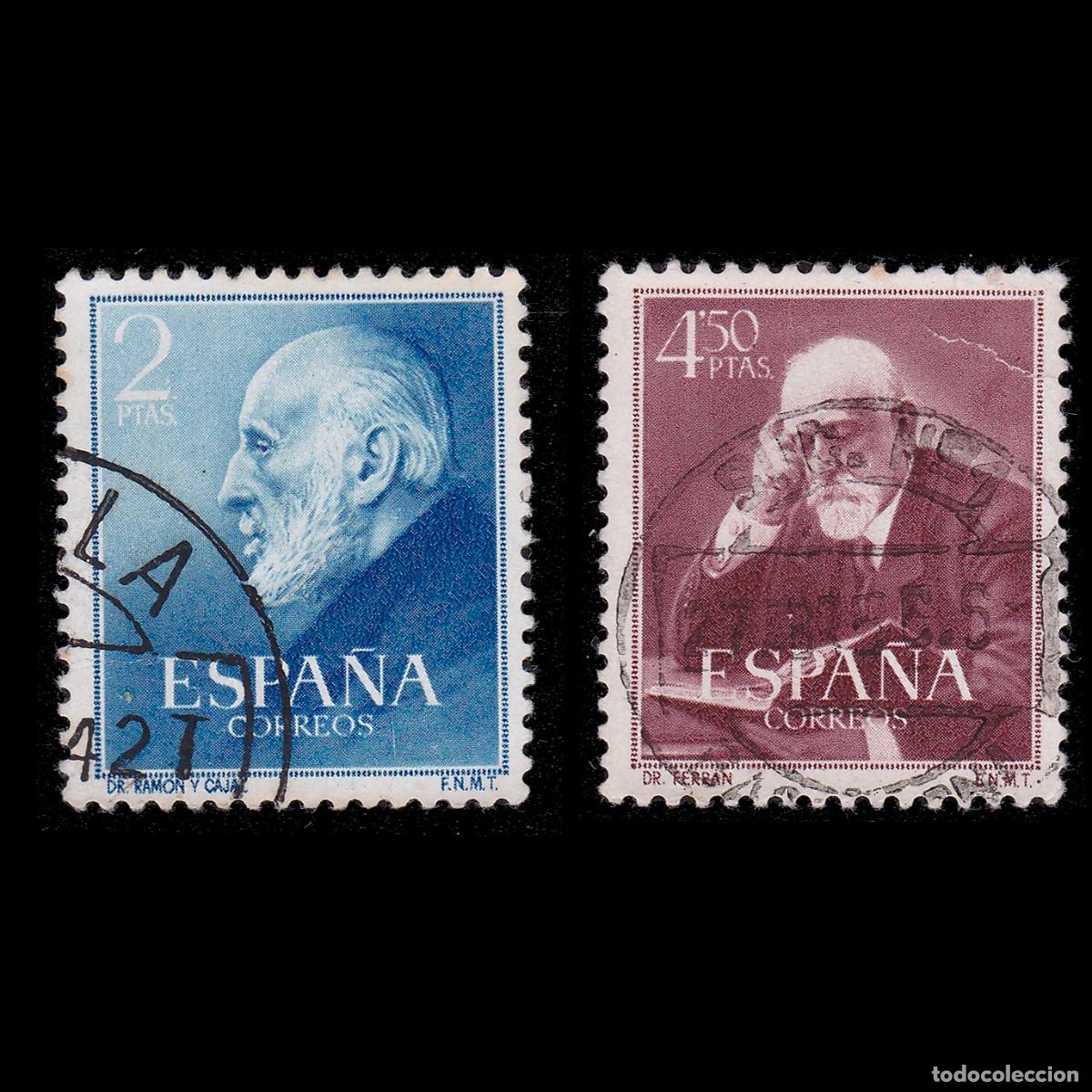 Sellos: ESPA&Ntilde;A.1952. Ram&oacute;n y Cajal y Ferran. Matasello.Edifil.1119-1120 + OBSEQUIO